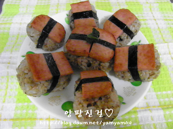 남은잡채를 활용한 스팸잡채주먹밥~
